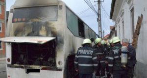 muncitori și pasageri arși în autobuz Mureș