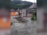 Viitură între Boian şi Bazna | Maşini blocate, oamenii s-au urcat pe capote Viitura Tarnava