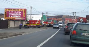 incendiu camion Șura Mare în județul Sibiu