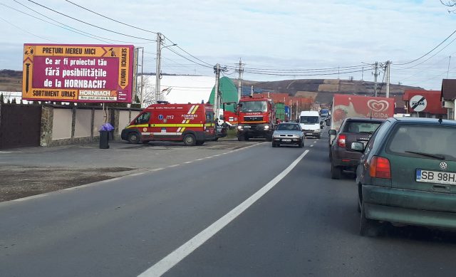 incendiu camion Șura Mare în județul Sibiu
