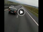 A1 Șofer pe contrasens blocat de TIR