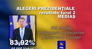 Victorie zdrobitoare pentru Iohannis la Mediaș