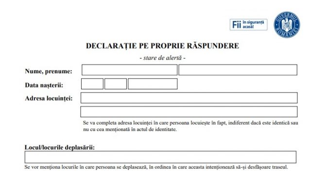 Descarcă Noua Declarație pe propria răspundere