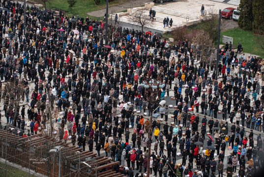 Mii de oameni la ceremonialul de sfinţire a bucatelor în Miercurea-Ciuc