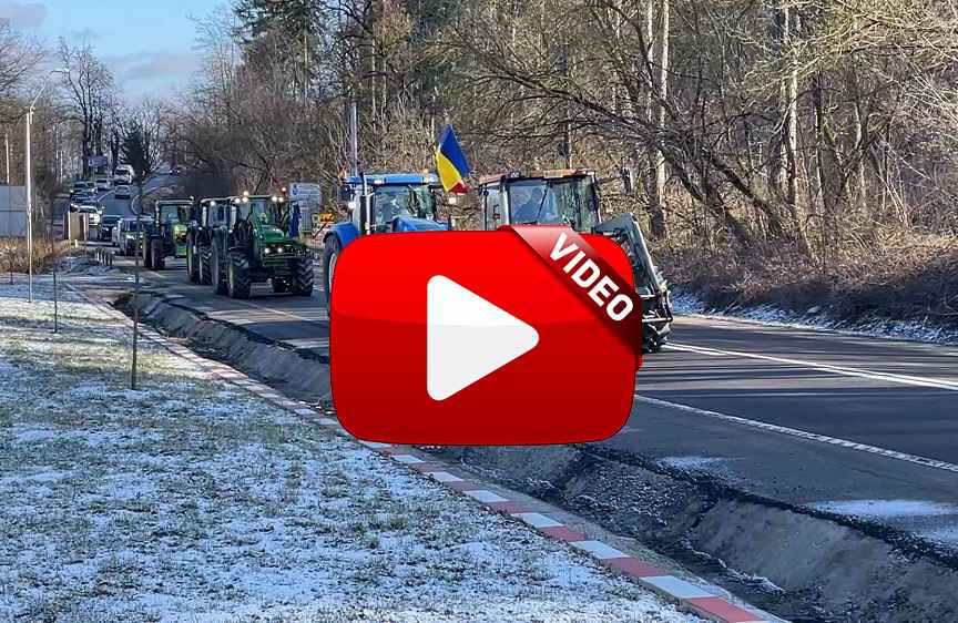 Protest pe DN 14 zona Mediaș