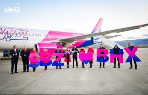 Primul zbor direct pe noua rută Sibiu – Birmingham a decolat astăzi de la Aeroportul Internațional Sibiu | CP